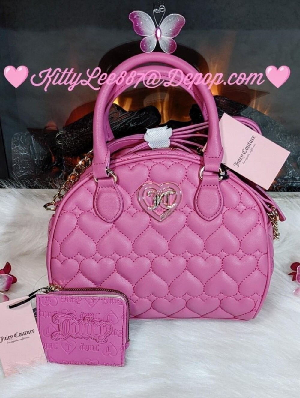 Juicy Couture Hot Pink Flawless Dome Satchel Juicy Couture Bundle - Picture 1 of 9